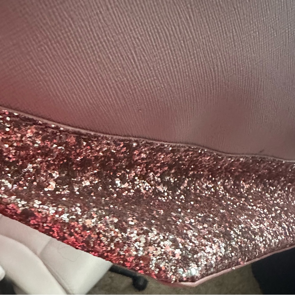 kate spade mauve tote with rose glitter base - Picture 6 of 10